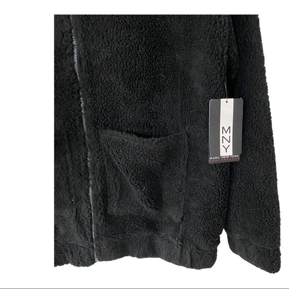 Marc New York Performance teddy atyle zipper front jacket black size medium NWT - Picture 4 of 7